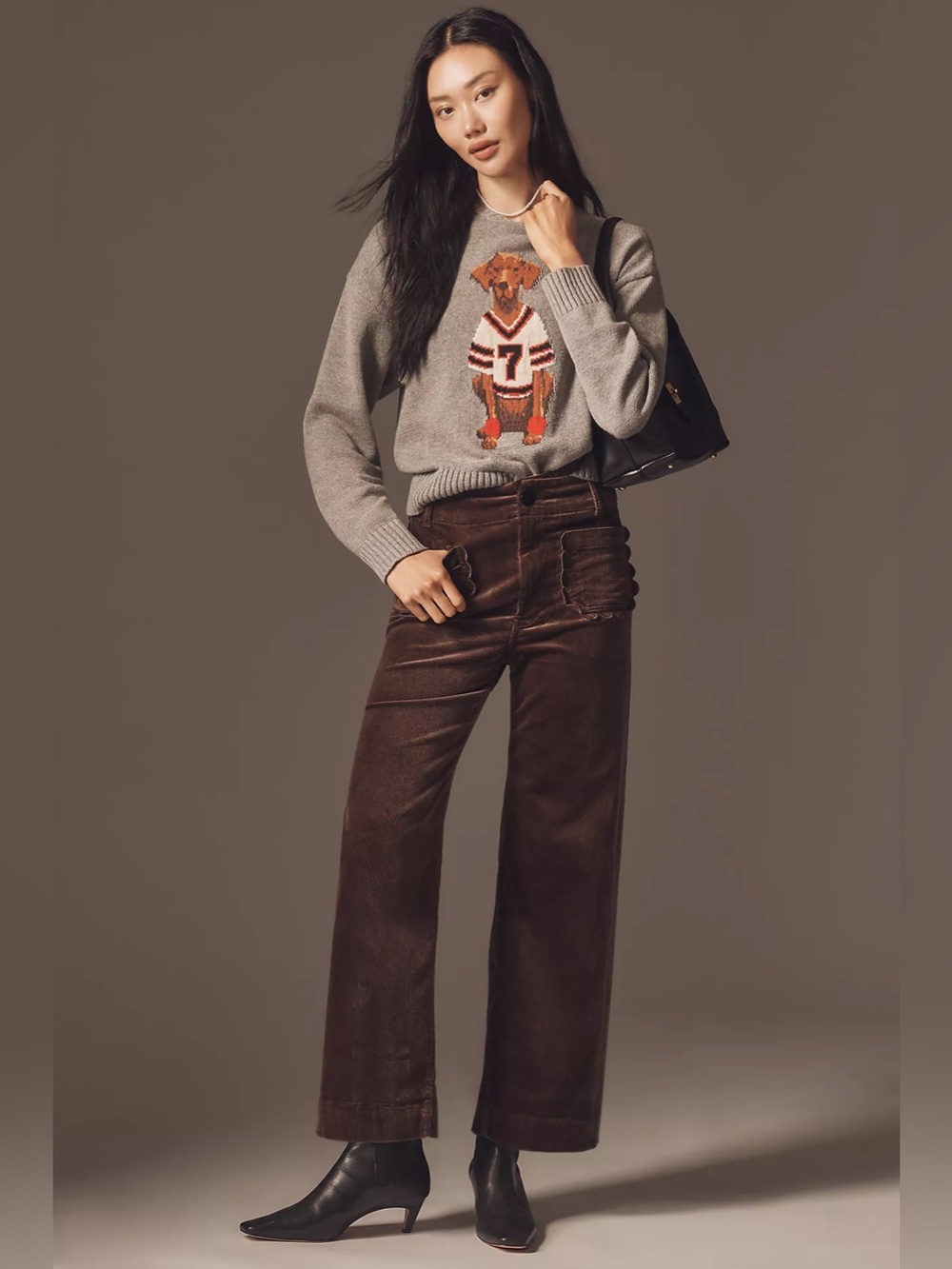 The Colette Crop Wide-Leg Trousers by Maeve: Corduroy Scallop Pocket Edition 28